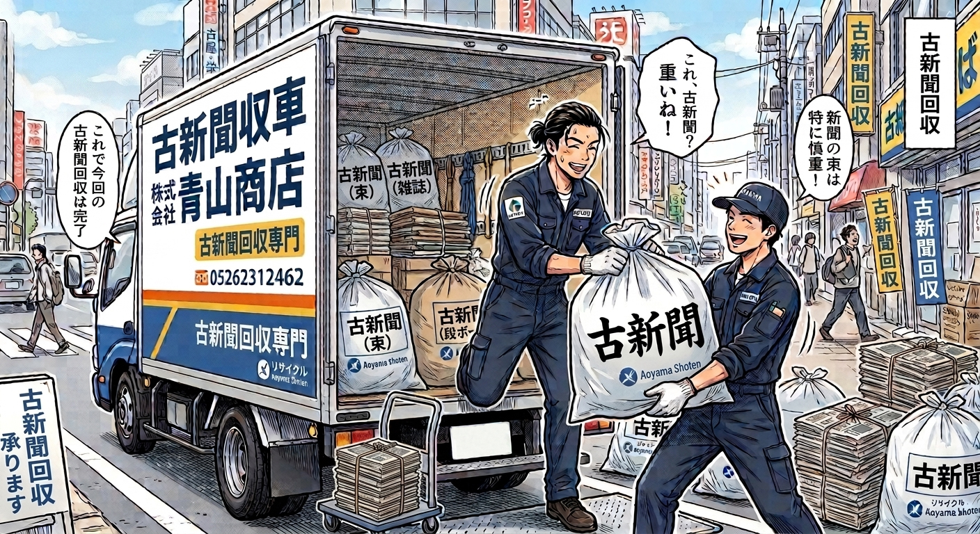 古紙回収トラック